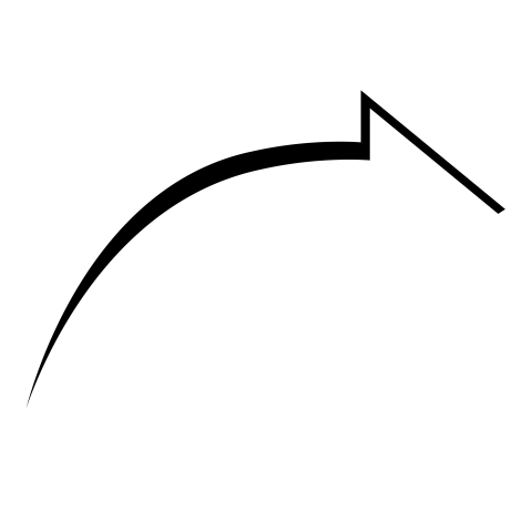 Curved white arrow png transparent image download