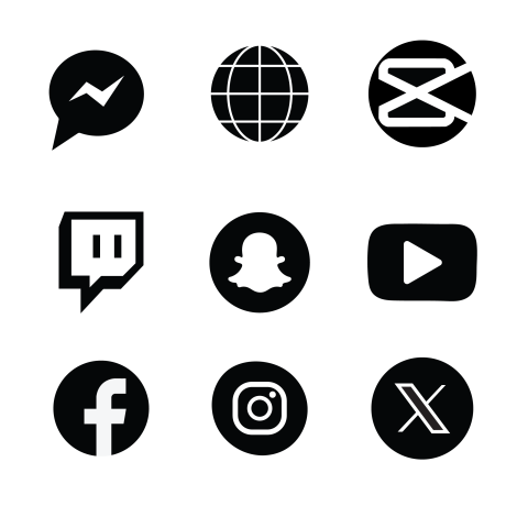 Social media icons transparent background
