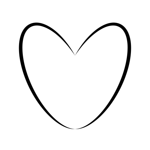 Outline transparent black heart png free