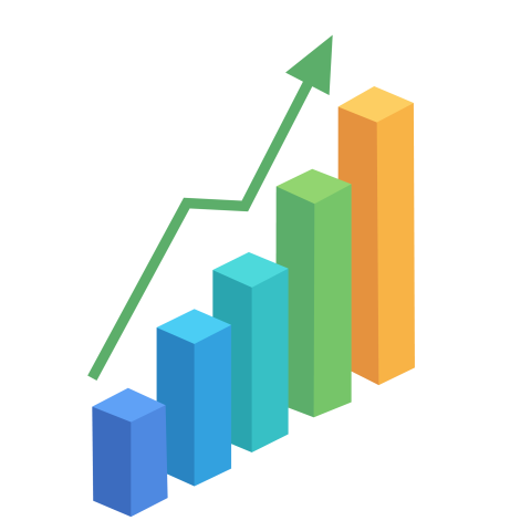 Business growth graph png transparent background