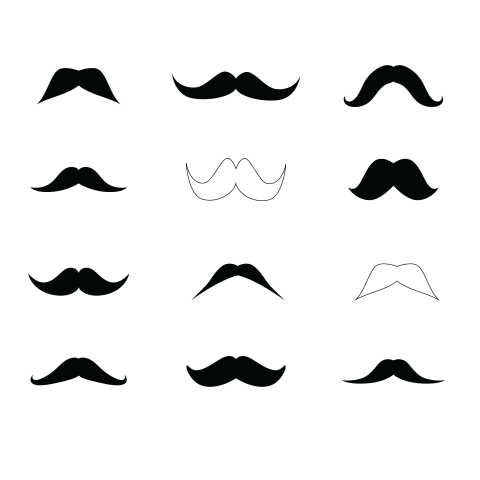 Moustache png image black and white
