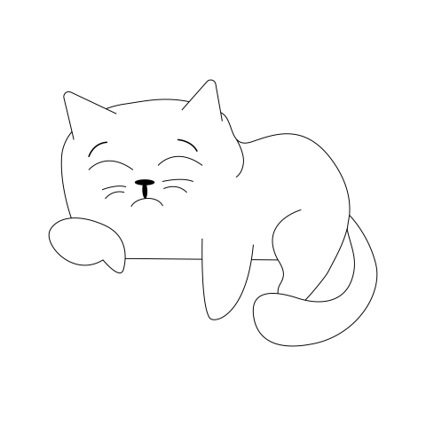 Cat vector black and white