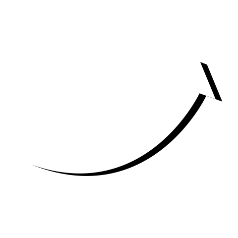 Up curved white arrow png