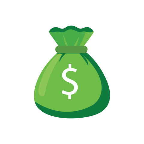 Green Money Bag Dollar PNG Free Download