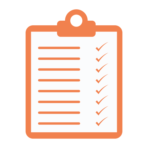 Orange Clipboard Checklist PNG