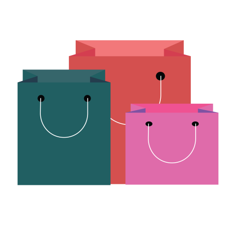 Colorful Shopping Bags PNG Illustration