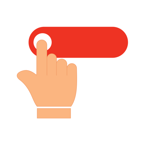 Hand Clicking Red Button PNG