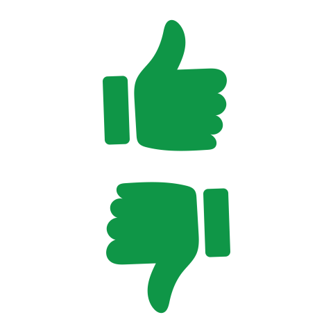 Green Like and Dislike Hand Icons PNG