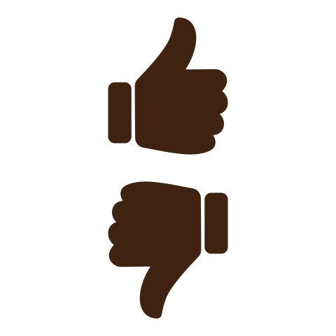 Brown Like and Dislike Hand Icons PNG