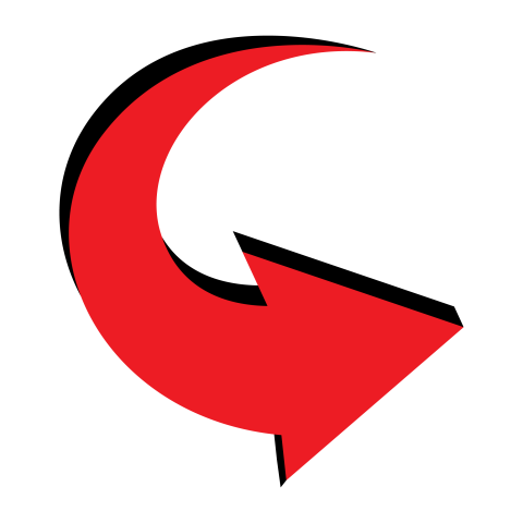 Red Circular Curved Arrow PNG Download