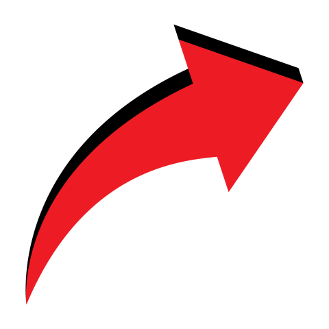 Red Curved Up Arrow PNG Download