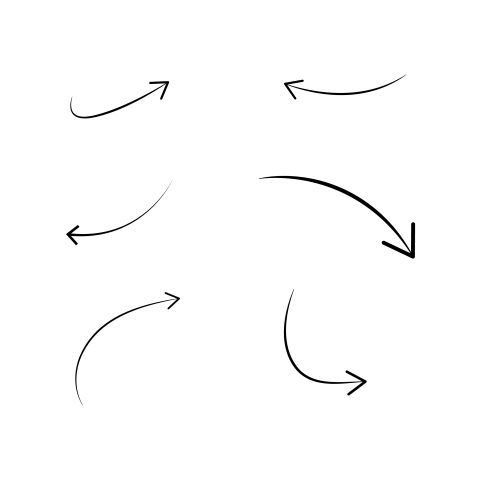 Black Curved Arrow PNG Transparent Background