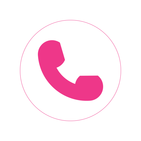 Pink Phone Icon in Circle PNG