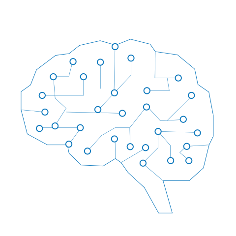 Simple Artificial Intelligence Brain Line PNG