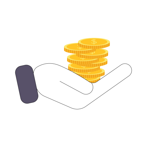 Hand Holding Gold Coins PNG