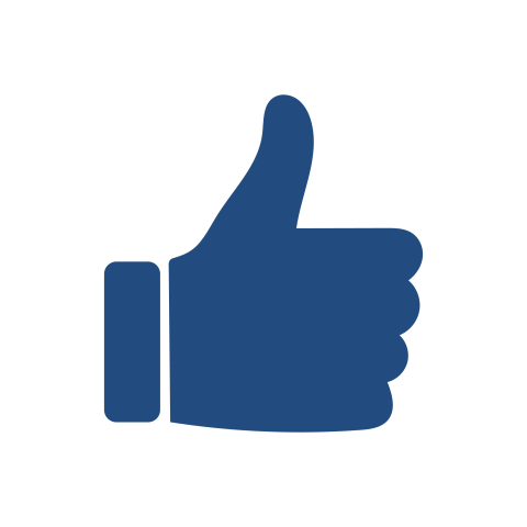 Blue Thumbs Up Like Icon PNG Transparent
