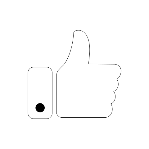 White Thumbs Up Like Icon PNG Transparent