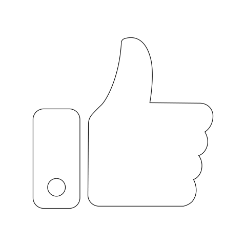 Black and white thumbs up png