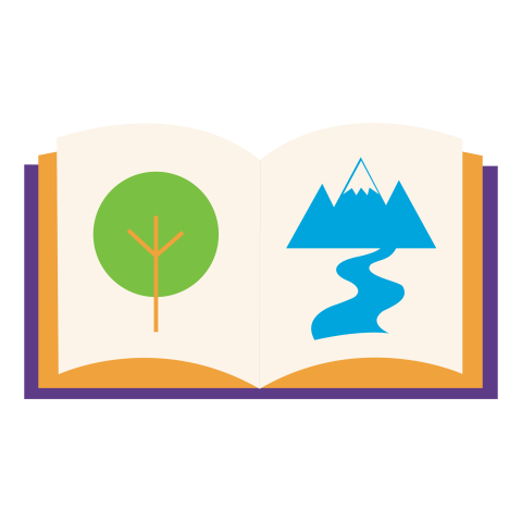 Open Book with Nature Illustration PNG Design