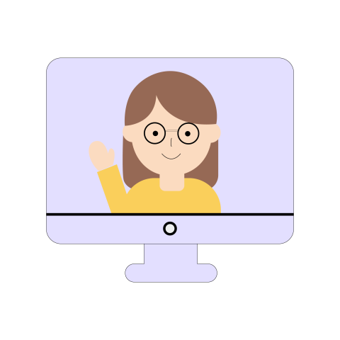 Online Teacher Video Learning PNG Illustration