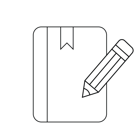 Notebook with Bookmark and Pencil PNG Illustration