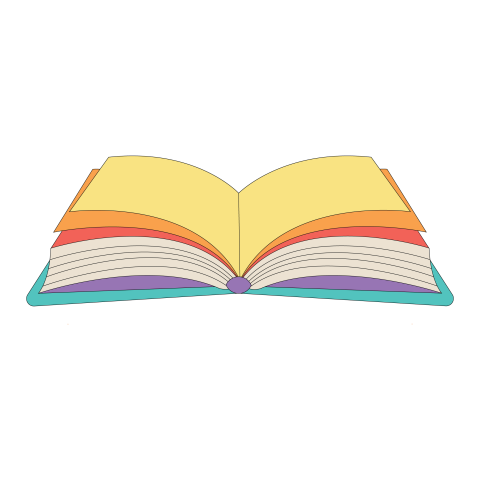 Open Book Education Flat PNG Illustration
