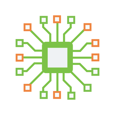Microchip Circuit Network Technology Icon PNG