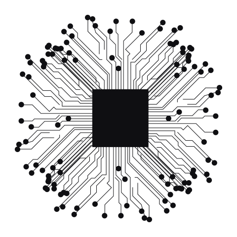 Dark Microchip Circuit Board PNG Background