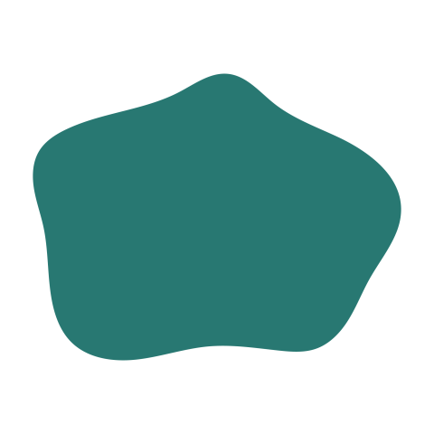Teal Organic Abstract Shape PNG Transparent