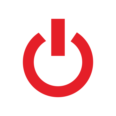 Red Power Button Icon PNG Shutdown Symbol