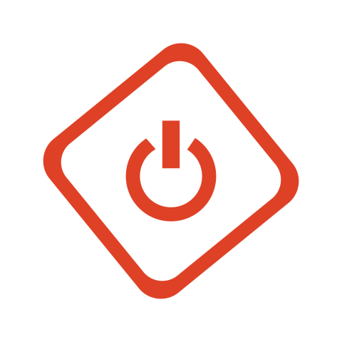 Red Power Button Icon PNG Rounded Square