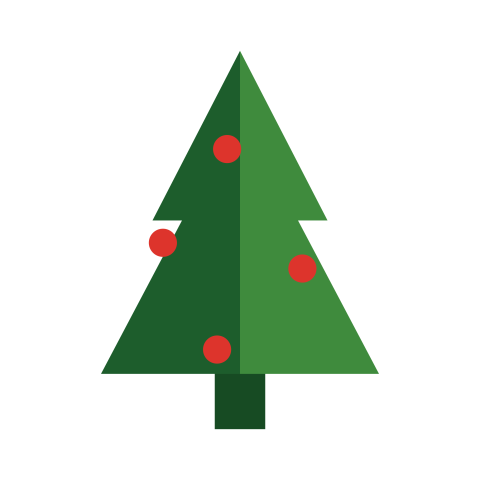 Simple Flat Christmas Tree PNG
