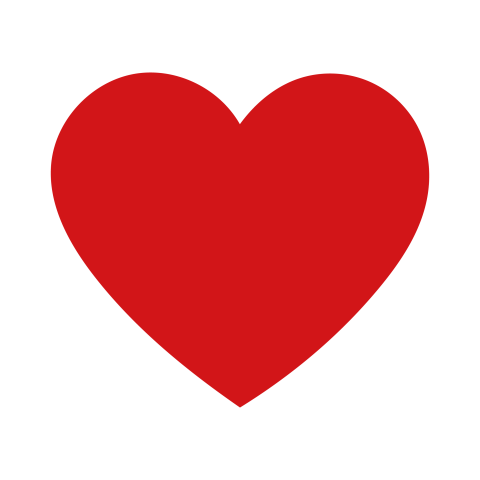 Single Red Heart PNG Transparent Background