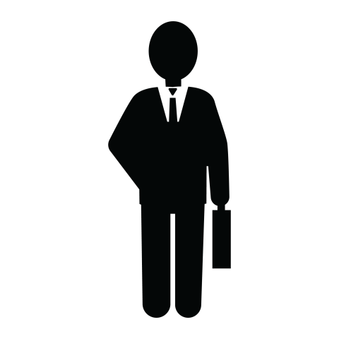 Professional Businessman Silhouette with Briefcase