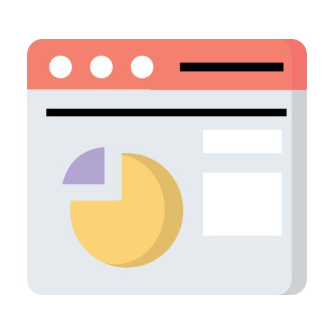 Website Analytics Interface Flat Vector PNG Illustration