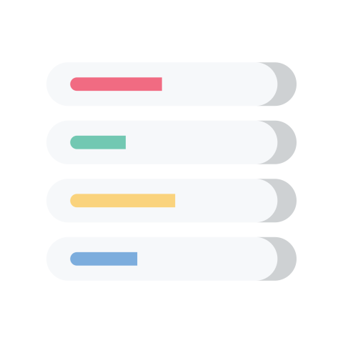 Progress Bar Statistics Flat Design PNG Illustration