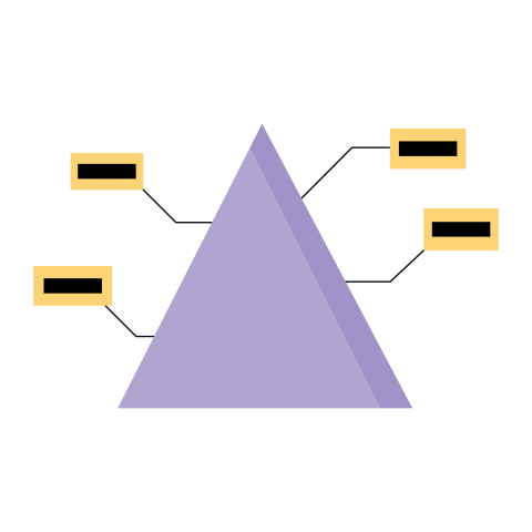 Business Strategy Pyramid Diagram Flat PNG Illustration