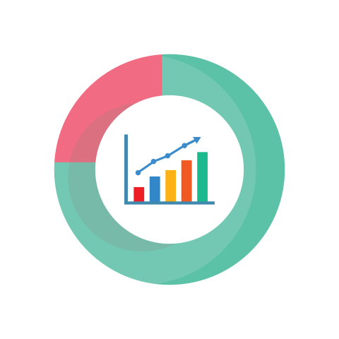 Circular Business Growth Chart Flat PNG Illustration