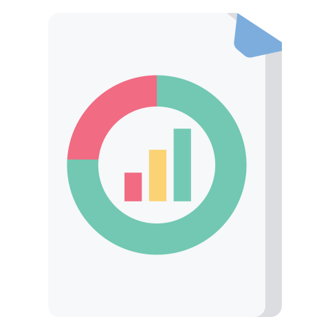 Analytics Report Document Flat PNG Illustration