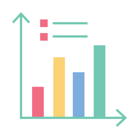 Business Growth Bar Chart Flat Analytics PNG Illustration