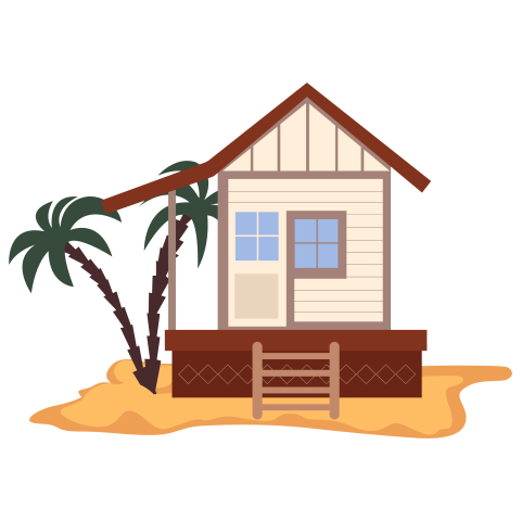 Tropical Beach Hut House PNG Download