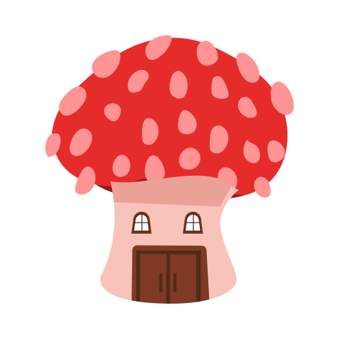 Cute Red Mushroom House PNG Download
