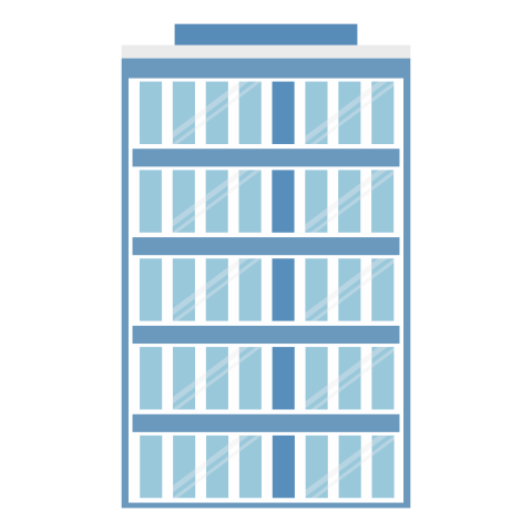 Modern Flat Office Building PNG