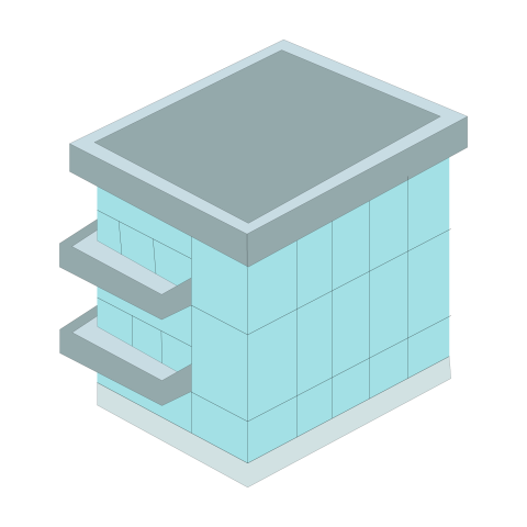 Isometric Glass Building PNG