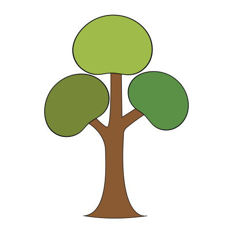Cartoon tree png transparent