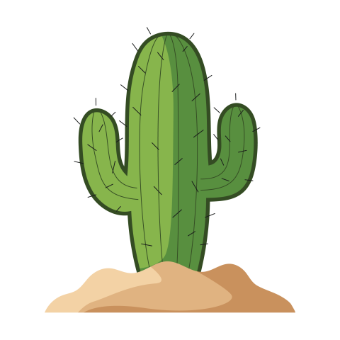 Desert Cactus on Sand PNG