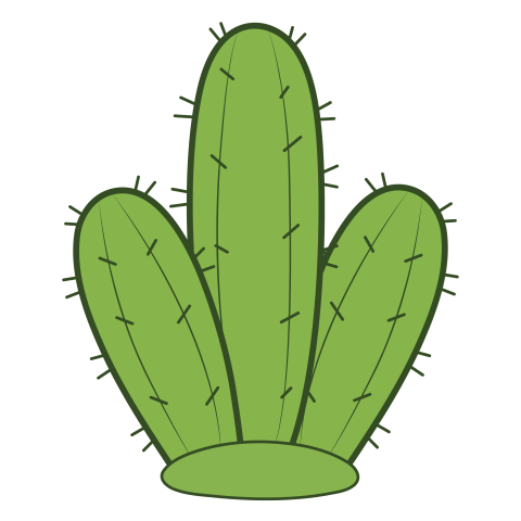 Three Paddle Cactus Plant PNG Download