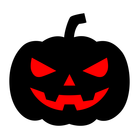 Scary Red Halloween Pumpkin Face PNG Transparent Background