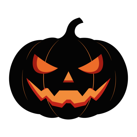 Scary Halloween Pumpkin Face PNG Jack o Lantern Transparent