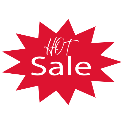 Hot Sale Promotional Red Starburst Badge PNG Transparent